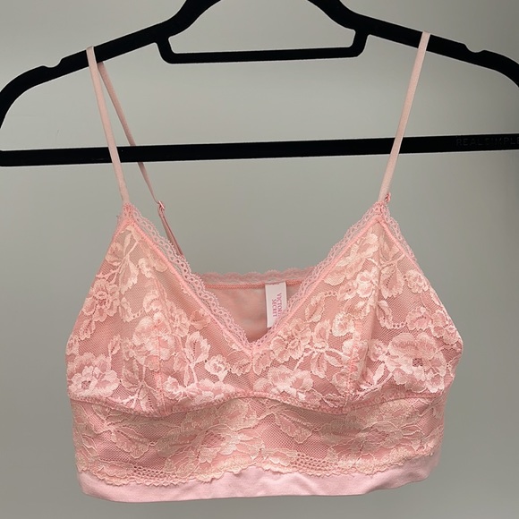 Victoria's Secret Other - 🌸 5/$25 🌸 VICTORIA’S SECRET Orange Pink Lace Bralette Long Line Bra Size S